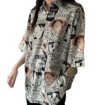 One Piece Monkey D. Luffy Women's Blouse/Button Up - Monkey D. Luffy Poster Shirt