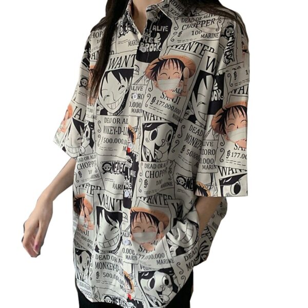 One Piece Monkey D. Luffy Women’s Blouse/Button Up – Monkey D. Luffy Poster Shirt Chopper 13