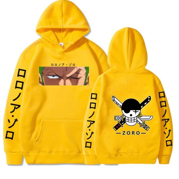 Roronoa Zoro Hoodie – Staredown Design with Jolly Roger Backprint Hoodies 20