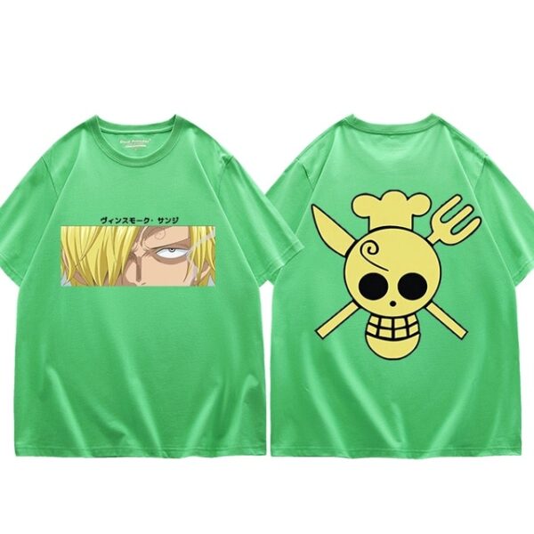 One Piece Sanji T-Shirt – Harajuku Fashion – Summer Short-Sleeved, Loose Casual Men’s Top – Oversized Hip Hop Style One Piece merch 18