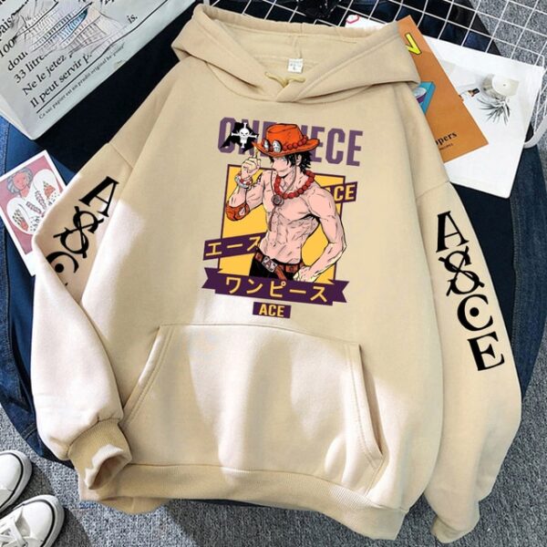 One Piece Ace Hoodie – Manga-Inspired Print – Harajuku Style – Fashion Leisure Pullover Sweatshirt Ace 15