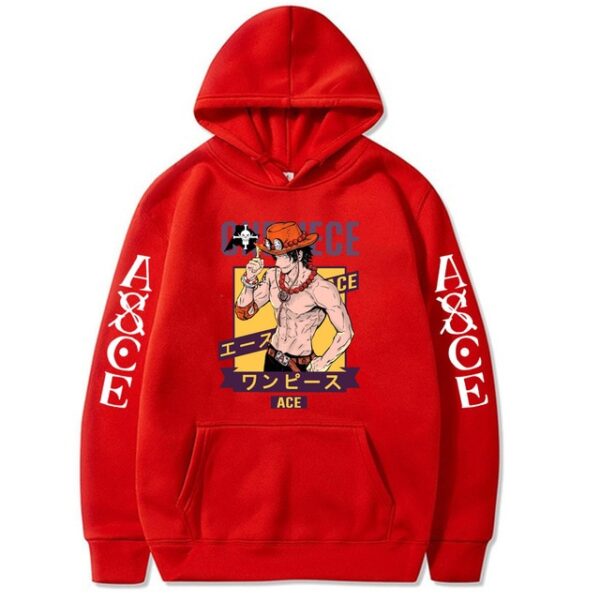 One Piece Ace Hoodie – Manga-Inspired Print – Harajuku Style – Fashion Leisure Pullover Sweatshirt Ace 17