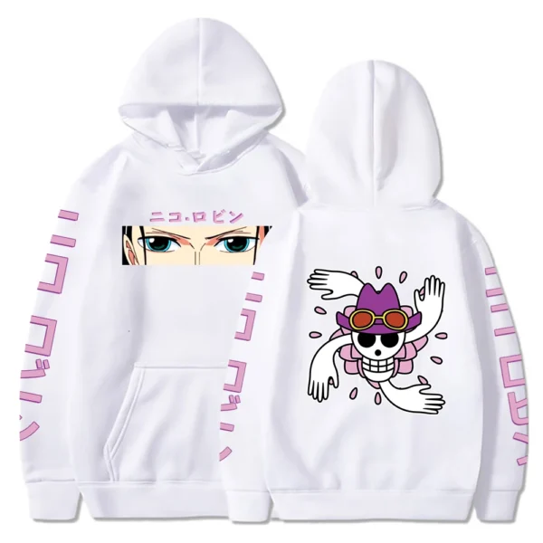 One Piece Anime Hoodie: Robin-Themed Pullover Sweatshirt – Long Sleeve, Loose-Fit, Streetwear Style Hoodies 18