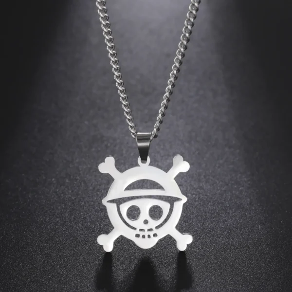 One Piece Necklace – Luffy Jolly Roger Stainless Steel Luffy 17