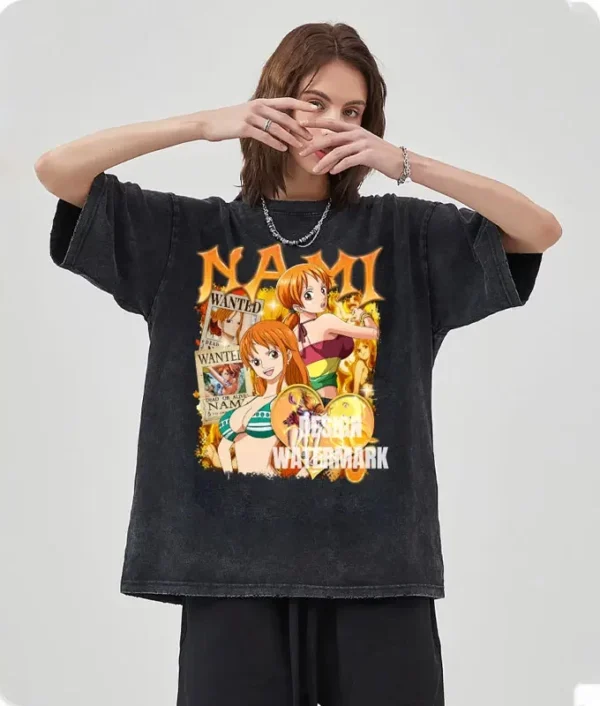 Nami T Shirt: Vintage Washed One Piece Style Nami 8