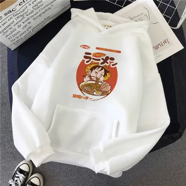 One Piece Merch Hoodie: Luffy Eating Graphic Hoodies 8