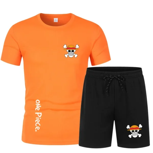 One Piece Anime Workout Clothes – Shirts and Shorts Set Luffy 35