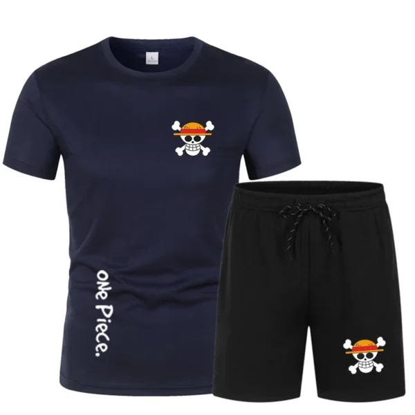 One Piece Anime Workout Clothes – Shirts and Shorts Set Luffy 28