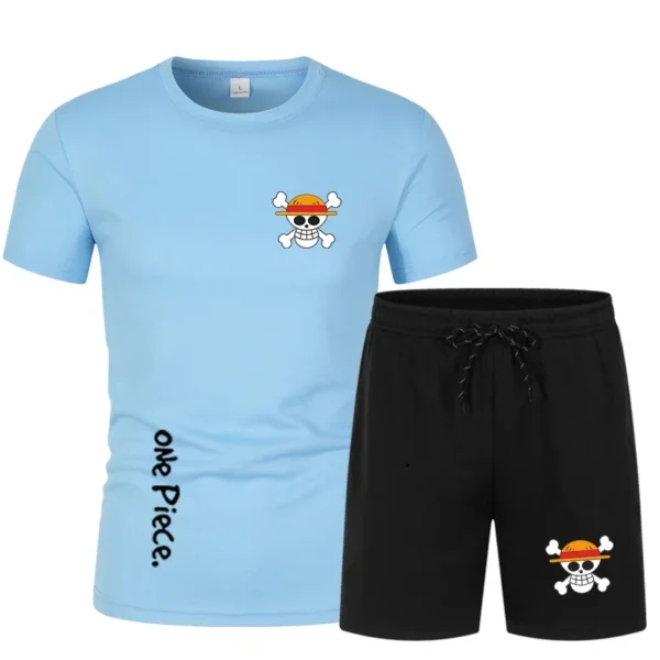 One Piece Anime Workout Clothes – Shirts and Shorts Set Luffy 29