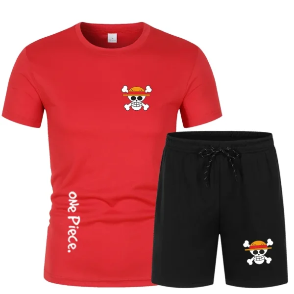 One Piece Anime Workout Clothes – Shirts and Shorts Set Luffy 30