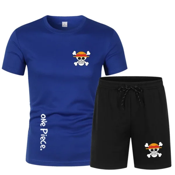 One Piece Anime Workout Clothes – Shirts and Shorts Set Luffy 31