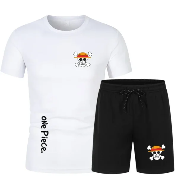 One Piece Anime Workout Clothes – Shirts and Shorts Set Luffy 27