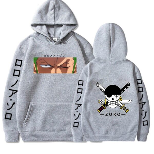 Roronoa Zoro Hoodie – Staredown Design with Jolly Roger Backprint Hoodies 23