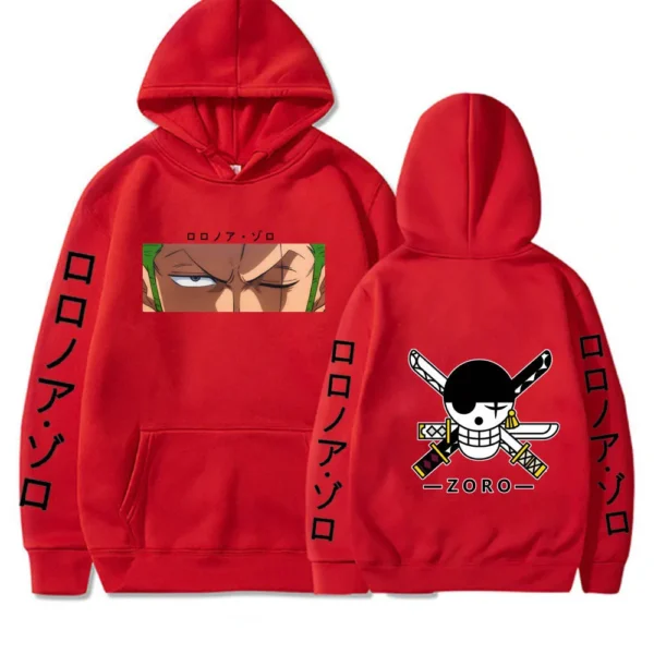 Roronoa Zoro Hoodie – Staredown Design with Jolly Roger Backprint Hoodies 22