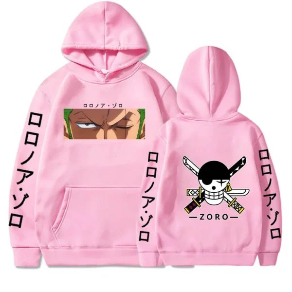 Roronoa Zoro Hoodie – Staredown Design with Jolly Roger Backprint Hoodies 21